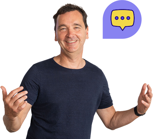 Phot de Judicael Gillet avec un emoticon discussion à sa gauche